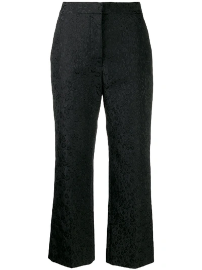 Shop Stella Mccartney Leopard Jacquard Cropped Trousers In Black