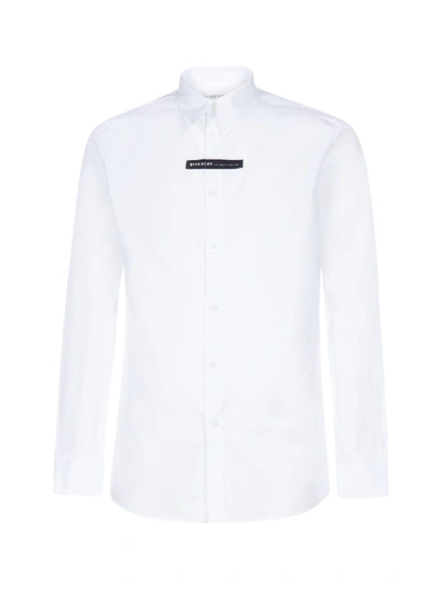 Shop Givenchy Logo Cotton Shirt In White