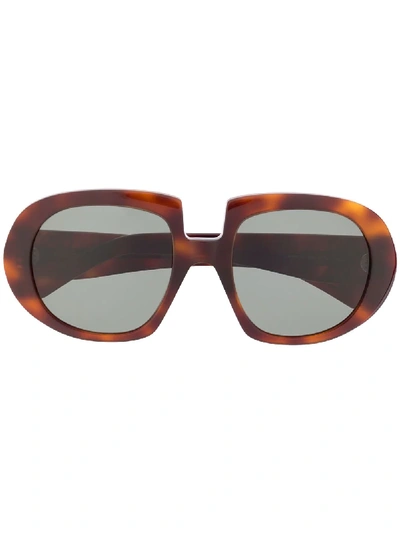 Shop Loewe Acetate Anagram Sunglasses In Brown