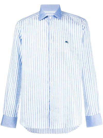 Shop Etro Striped Regular-fit Shirt In Blue