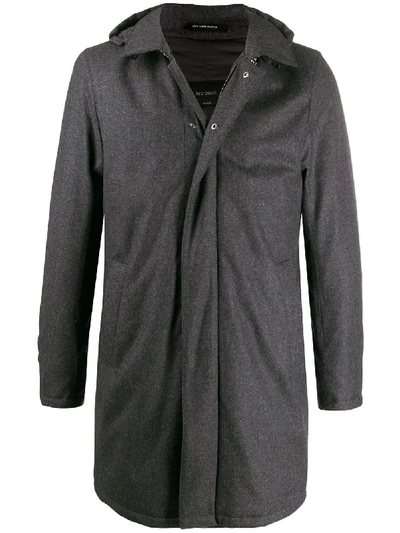 Shop Dell'oglio Marvin Hooded Coat In 灰色