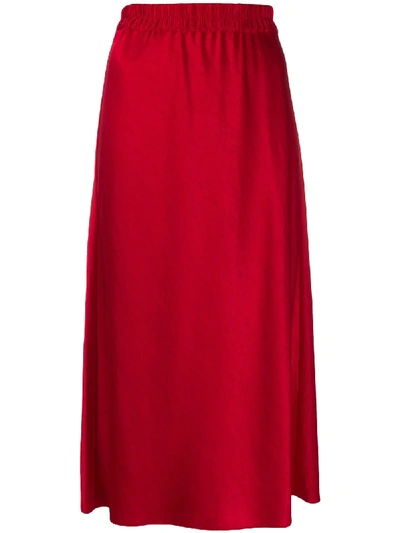 Shop Theory Straight Fit Midi Skirt In Red