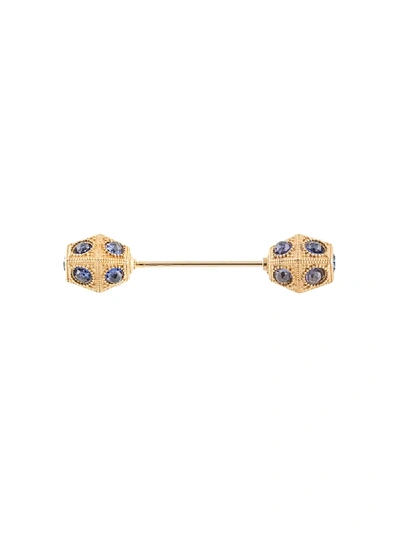 Shop Dolce & Gabbana Crystal Embellished Brooch In Gold