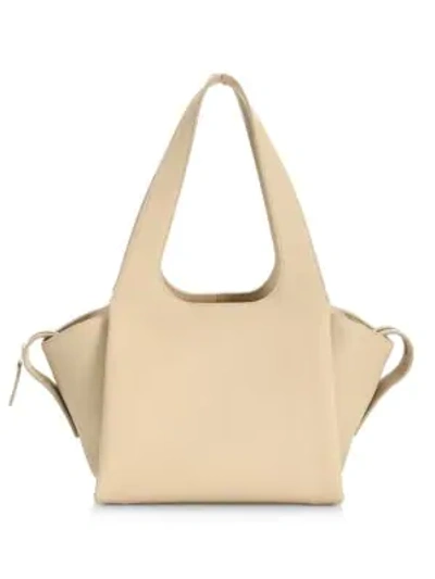 Shop The Row Tr1 Leather Shoulder Bag In Natural