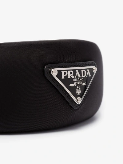 Shop Prada Black Triangle Logo Headband