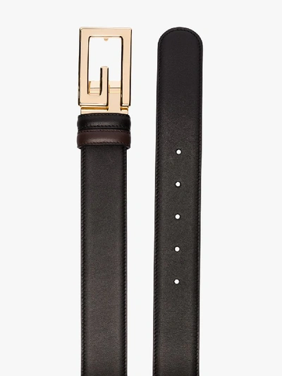 Shop Gucci Black And Brown Reversible Leather Belt