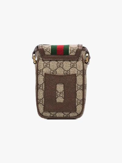 Shop Gucci Brown Ophidia Gg Supreme Mini Bag