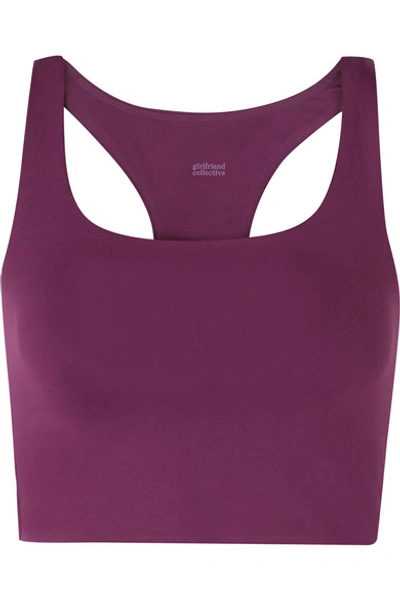 Shop Girlfriend Collective Paloma Stretch Sports Bra In Purple