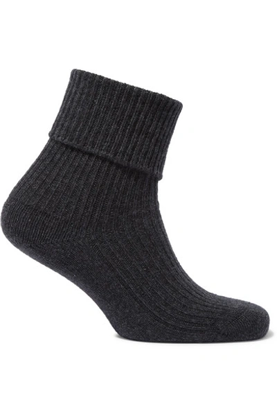 Shop Johnstons Of Elgin + Net Sustain Cashmere Socks In Gray