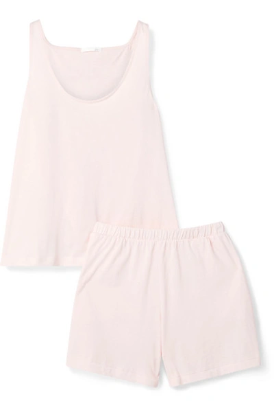 Shop Skin Pima Cotton-jersey Pajama Set In Pastel Pink