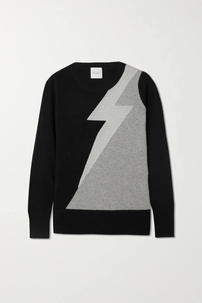Shop Madeleine Thompson Eros Metallic Intarsia Cashmere Sweater In Black