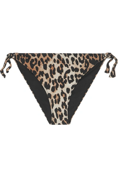 Shop Ganni Leopard-print Bikini Briefs In Leopard Print