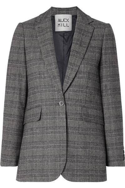 Shop Alex Mill Ryder Prince Of Wales Checked Woven Blazer In Black