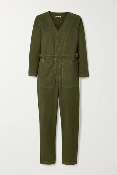 Shop Alex Mill Stretch Tencel And Cotton-blend Twill Jumpsuit In Army Green