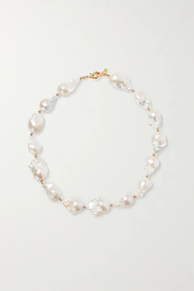 Shop Eliou Gold-tone Bead And Pearl Necklace