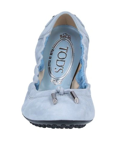 Shop Tod's Ballet Flats In Sky Blue