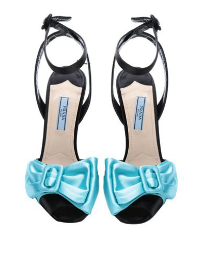 Shop Prada Sandals In Sky Blue