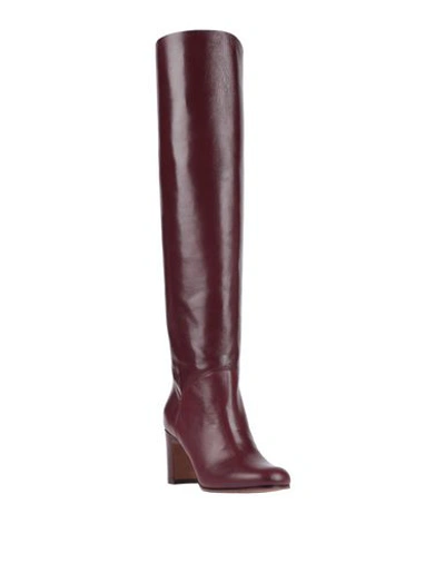 Shop L'autre Chose L' Autre Chose Woman Knee Boots Burgundy Size 6 Soft Leather In Red