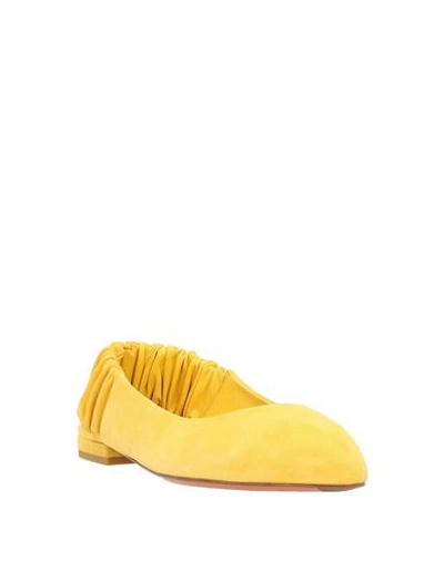 Shop Santoni Ballet Flats In Light Yellow