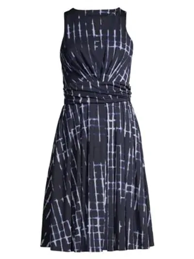 Shop Donna Karan Women's Tie-dye Swing Dress In Classic Navy