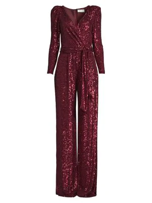 burgundy sequin jumpsuit