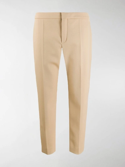Shop Chloé Tailored Cropped Trousers In Neutrals