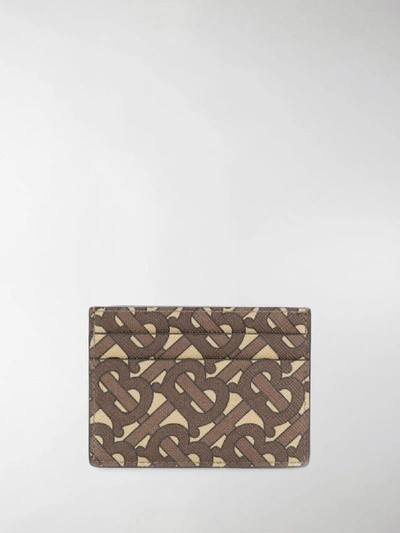 Shop Burberry Monogram Print Cardholder In Brown