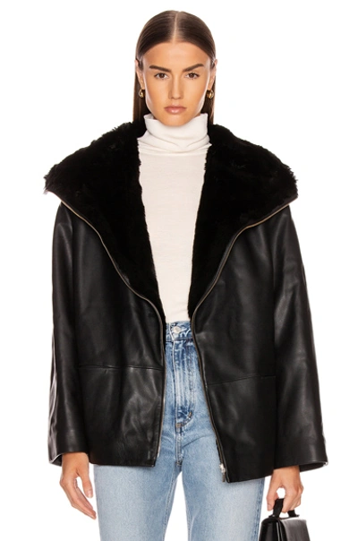 Shop Totême Reversible Annecy Leather Jacket In Black