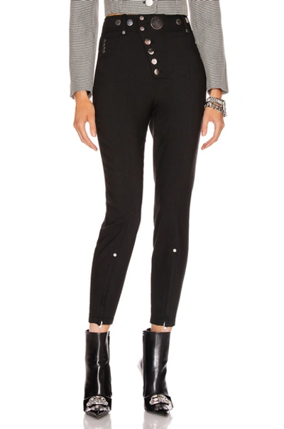 Shop Alexander Wang High Waisted Snap Front Legging In Black