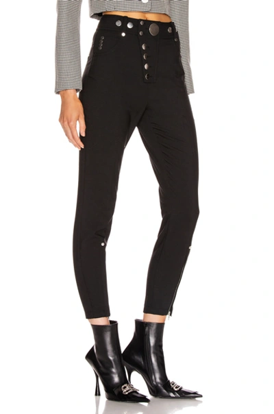 Shop Alexander Wang High Waisted Snap Front Legging In Black