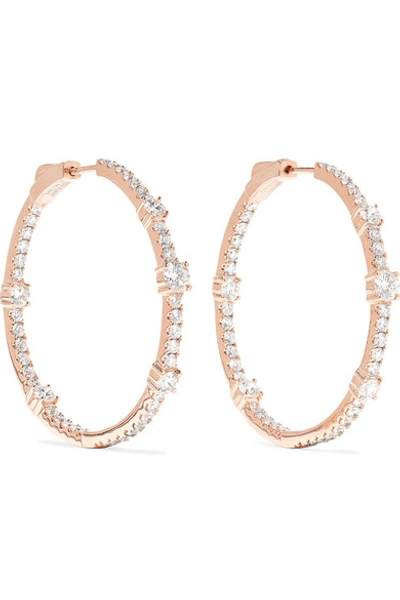 Shop Anita Ko Collins Large 18-karat Rose Gold Diamond Hoop Earrings