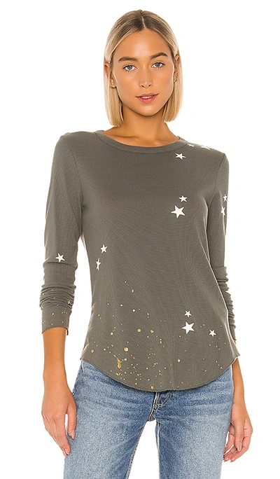 Shop Chaser Military Stars Thermal Tee In Green. In Safari