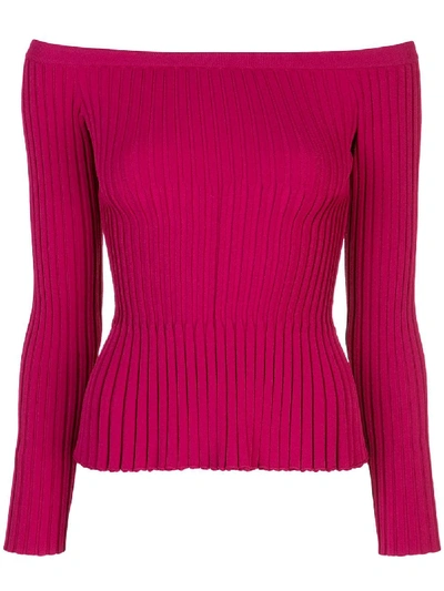 Shop Altuzarra Sweetwater Off-shoulder Jumper In Purple