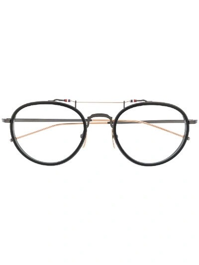 Shop Thom Browne Pantos Glasses In Black
