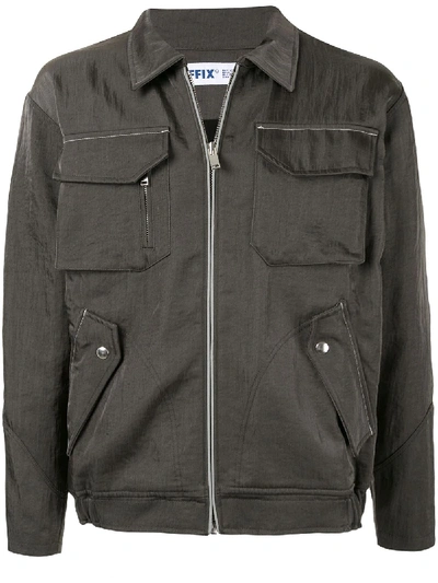 Shop Affix Zipped Bomber Jacket In Grey