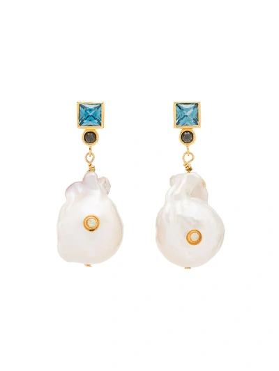 Shop Anni Lu 18kt 'bling' Vergoldete Ohrringe Mit Perlen In Neutrals
