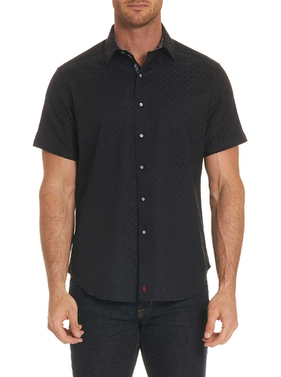 Shop Robert Graham Diamante Short Sleeve Shirt In Black