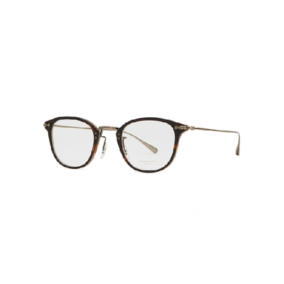 Shop Oliver Peoples Tortoiseshell Oval-frame Optical Glasses In Brown