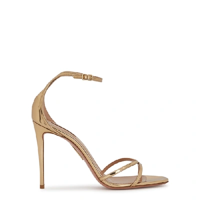 Shop Aquazzura Purist 105 Gold Leather Sandals