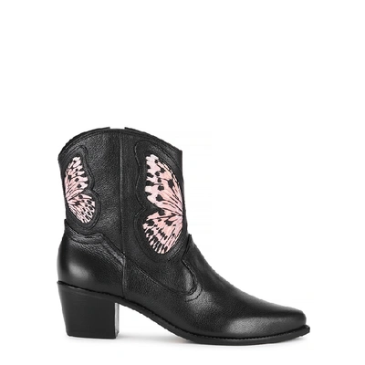 Shop Sophia Webster Western 50 Black Leather Ankle Boots