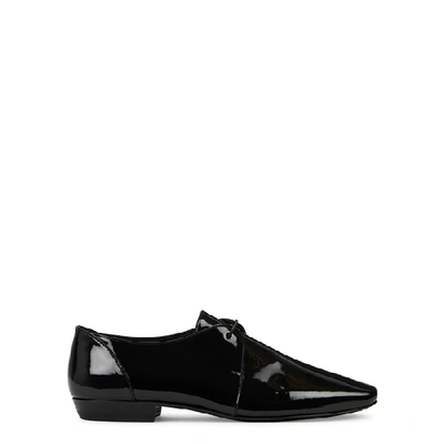 Shop Saint Laurent 15 Black Patent Leather Derby Shoes