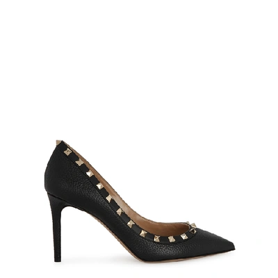 Shop Valentino Garavani Rockstud 85 Black Leather Pumps