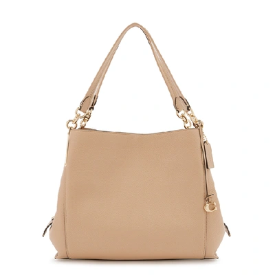 Shop Coach Dalton 31 Sand Leather Hobo Bag In Beige