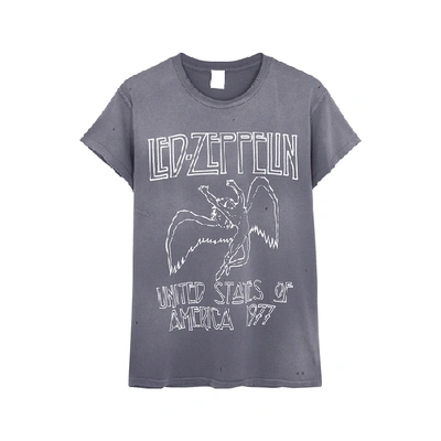 Shop Madeworn Led Zeppelin Usa '77 Cotton T-shirt In Dark Grey