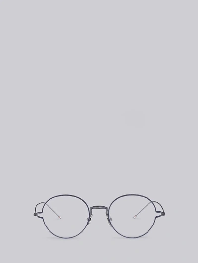 Shop Thom Browne Eyewear Tb915 - Black Iron Round Eye Glasses