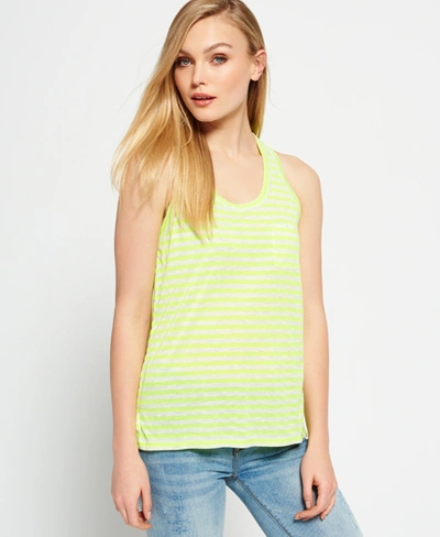 Shop Superdry Meliertes Tanktop Mit Streifenmuster In Yellow