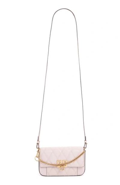 Shop Givenchy Mini Pocket Quilted Convertible Leather Bag In Pink