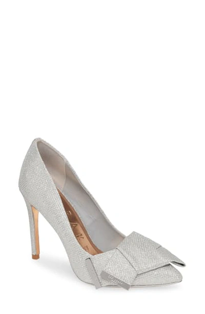 Shop Ted Baker Iinesi Pump In Silver Textile