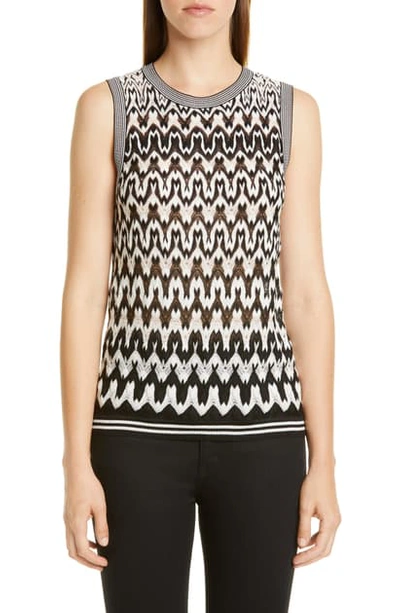 Shop Missoni Zigzag Wool Blend Shell In Black White