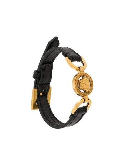 Shop Versace Medusa Medallion Bracelet In Black